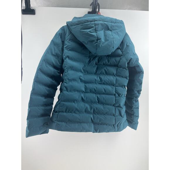 Women's Teal Puffer Hooded Full Zip Winter Coat Sz Small - Picture 3 of 3